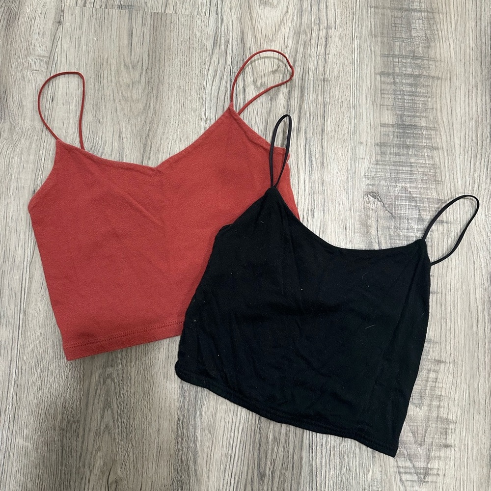Aeropostale Red and Black Camisole Tops